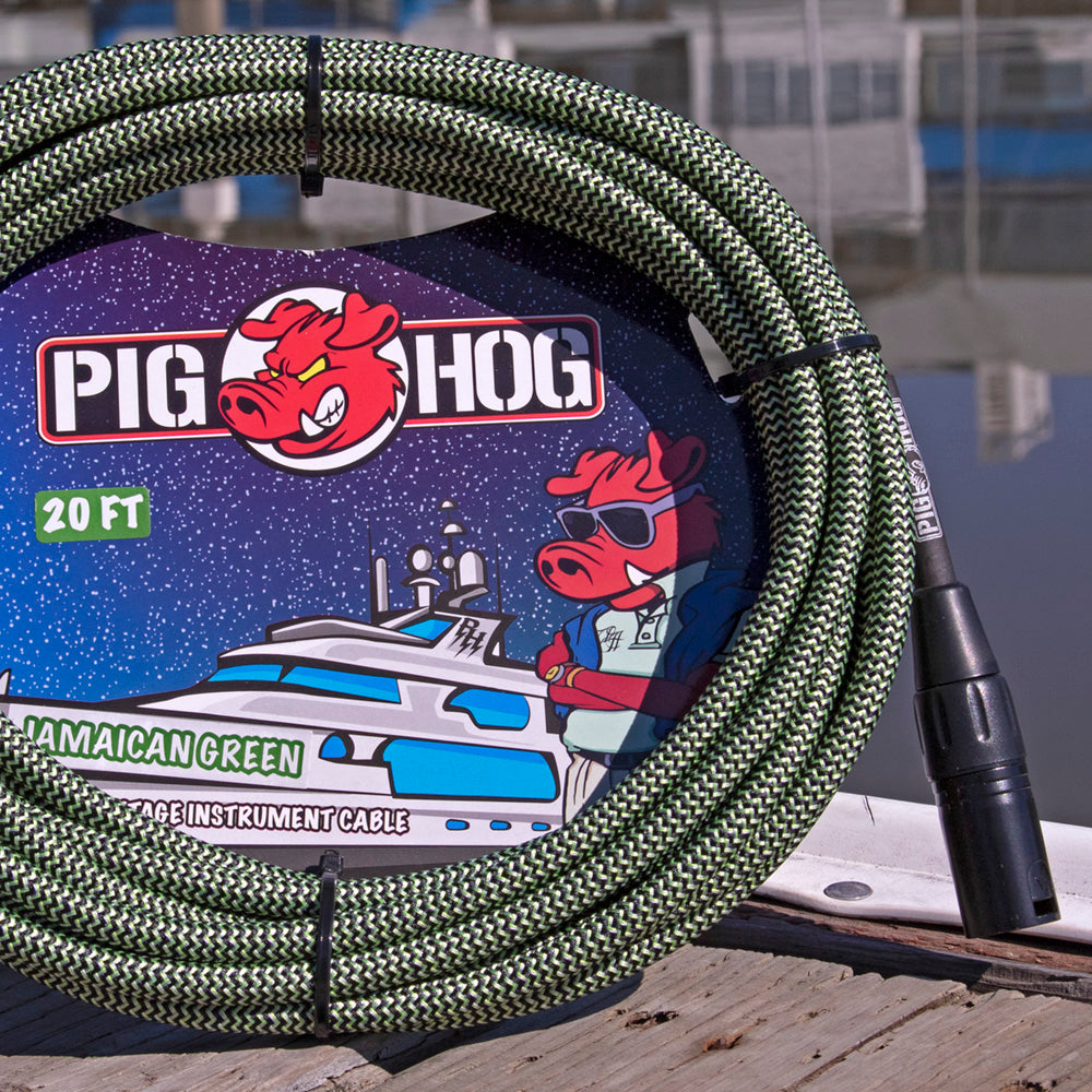 Pig Hog "Jamaican Green" Woven Mic Cable, XLR