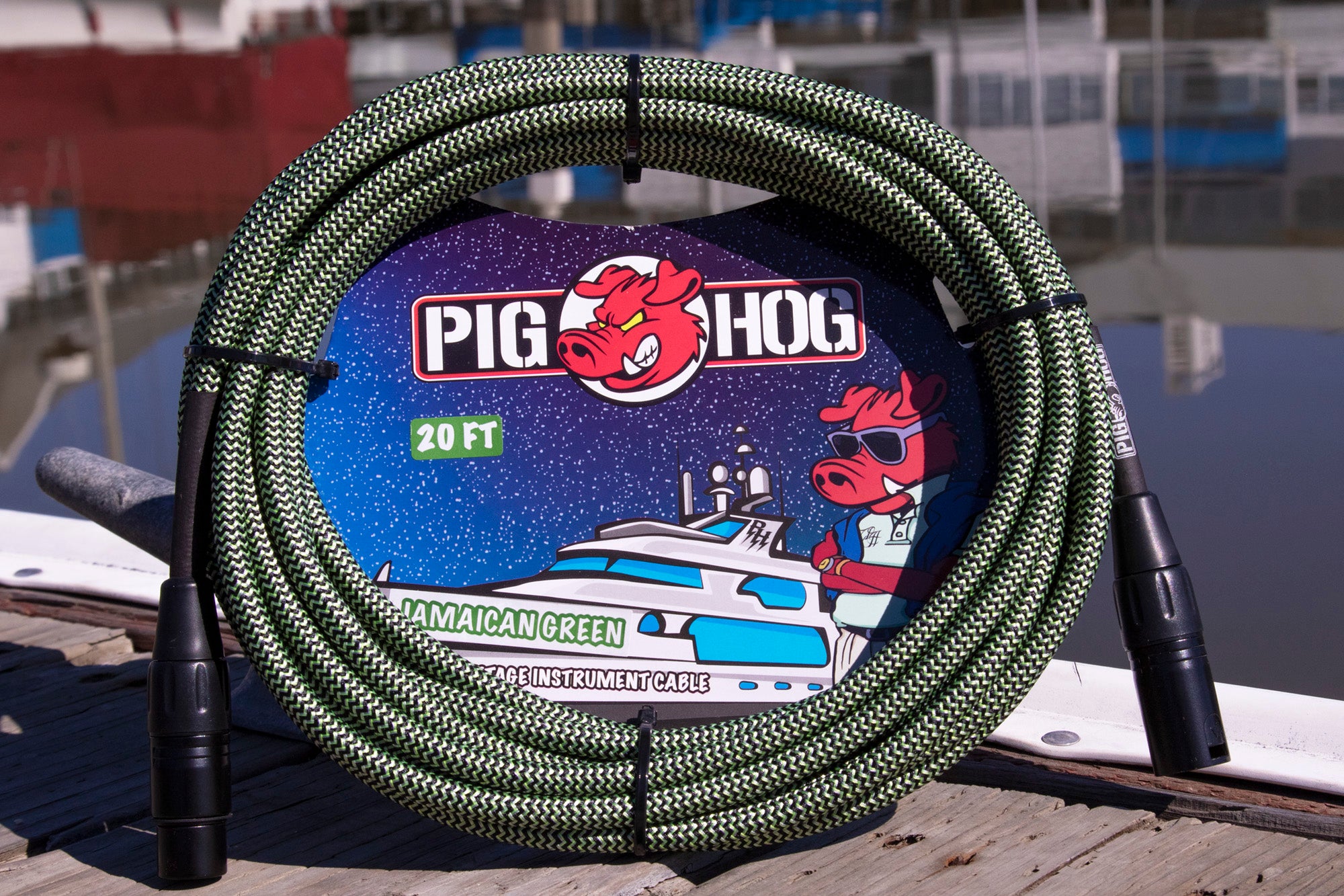 Pig Hog "Jamaican Green" Woven Mic Cable, XLR