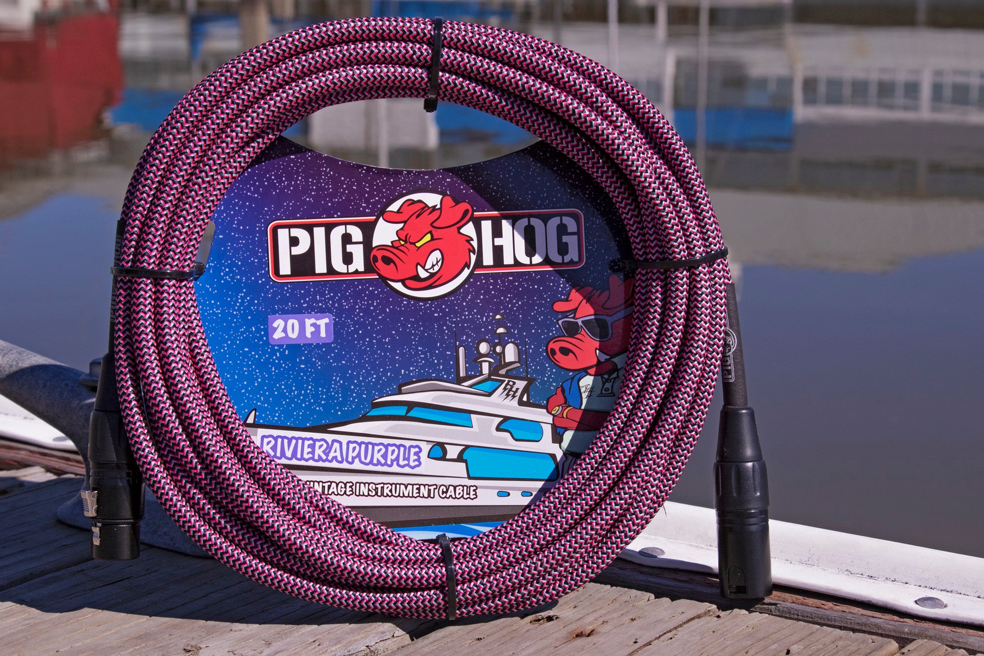 Pig Hog 20ft XLR Cable Riviera Woven Purple PHM20RPP