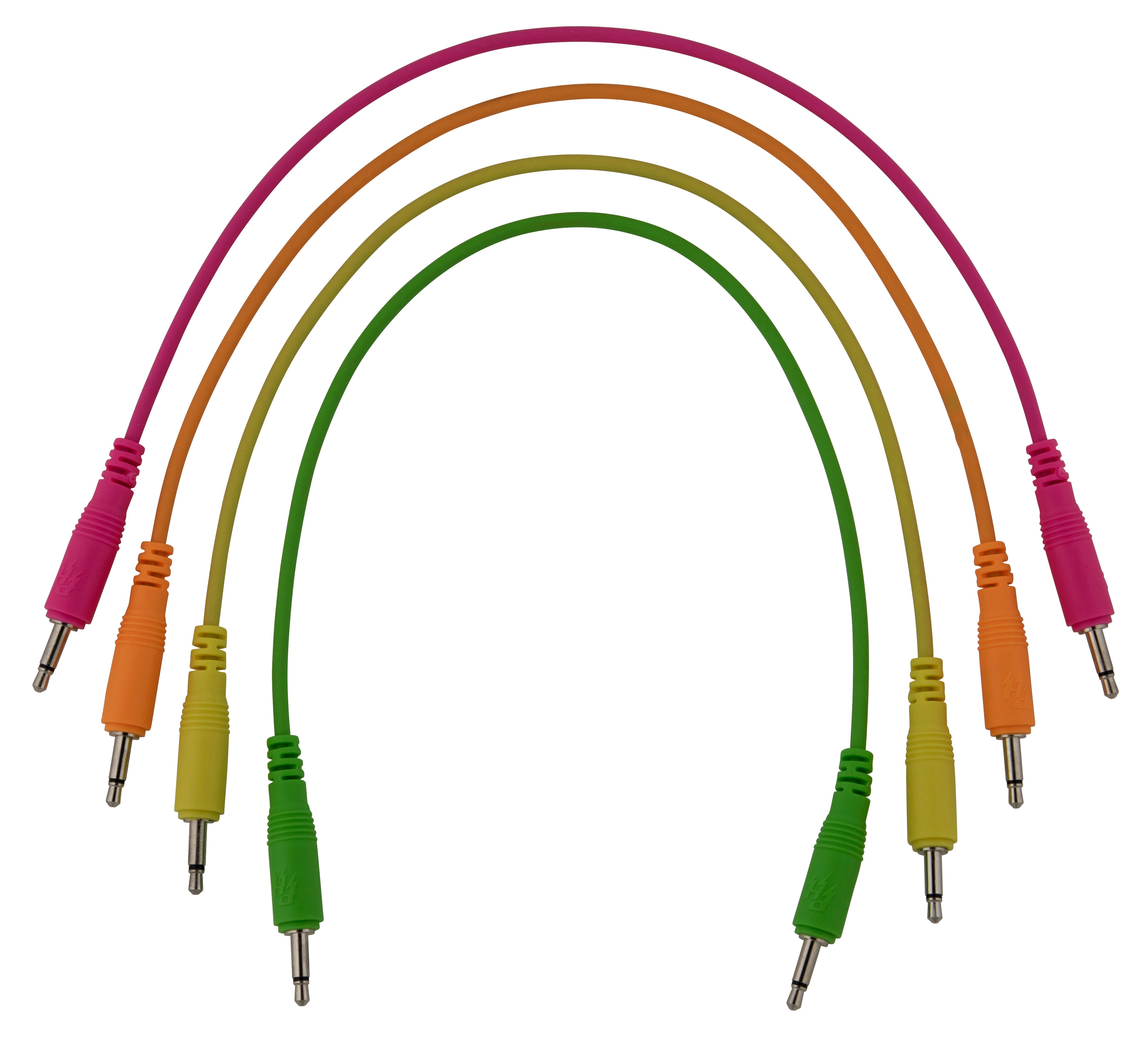 mono patch cables (Neon orange, neon green, neon yellow, neon pink)