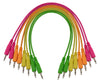8 pk 10" mono patch cables (Neon orange, neon green, neon yellow, neon pink)