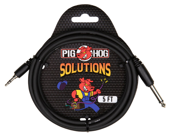 Pig Hog Solutions - 5ft 3.5mm TRS to 1/4" Mono