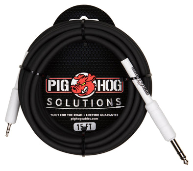 Pig Hog Solutions - 1/4" TRS to 1/8" mini, 15 ft