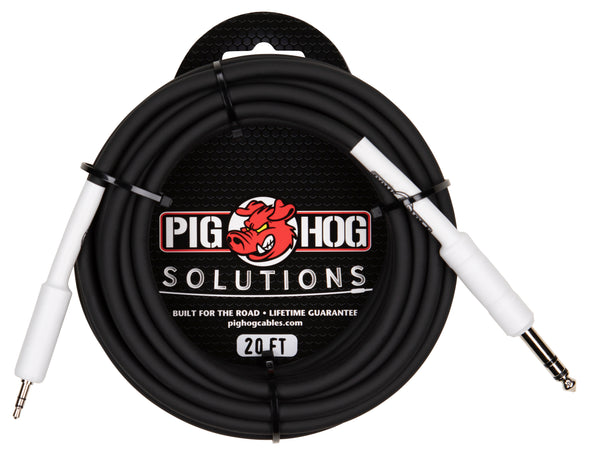 Pig Hog Solutions - 1/4" TRS to 1/8" mini, 20 ft