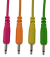 4 pk 36" mono patch cables (Neon orange, neon green, neon yellow, neon pink)